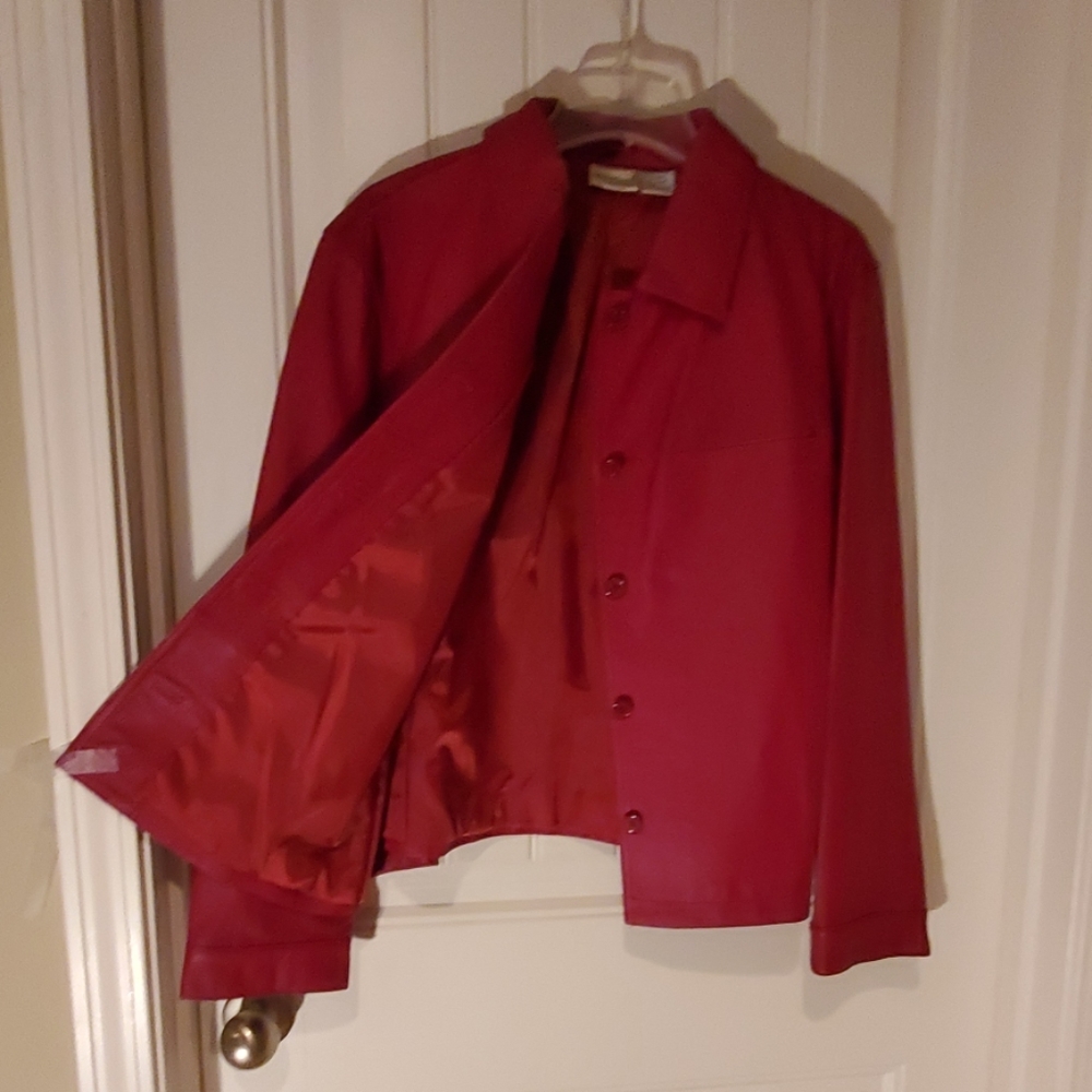 Red Leather Jacket - Picture 2 of 4